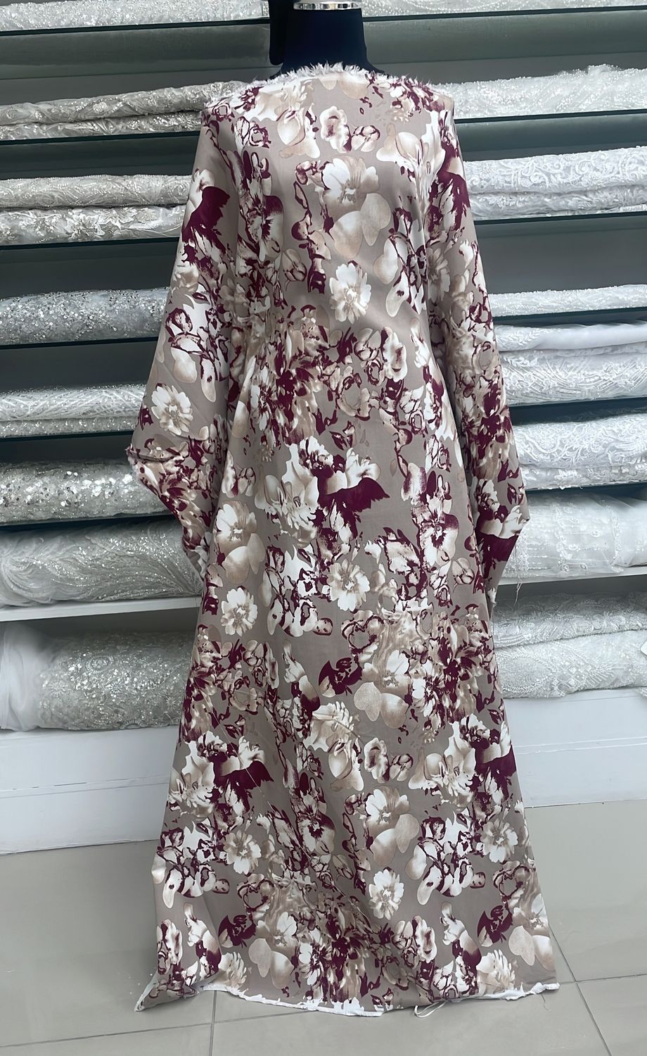 [ BP-PB-P1257-1 ] Bengaline Print 150w Sand Maroon per Meter
