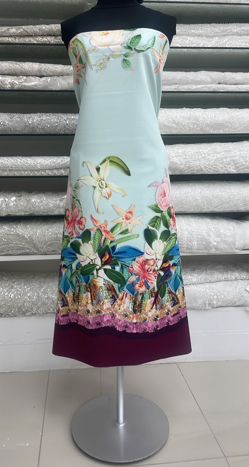 Scuba [ 14656 ] Knit Scuba Printed/150cm/5g/Maroon per Meter