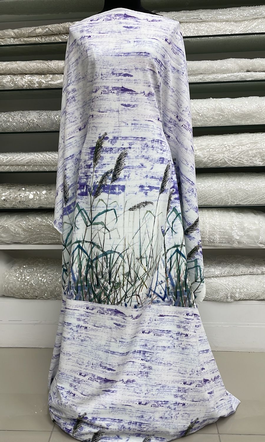 Scuba [ 14646 ] Knit Scuba Printed/150cm/5g/Purple per Meter