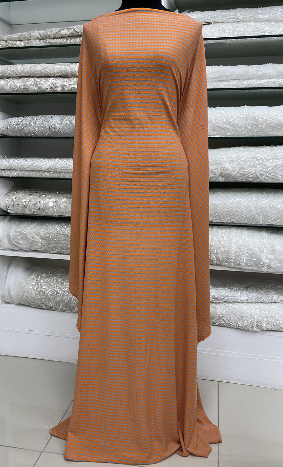 Knit [ KS-G12A032-04 ] Knit Stipe 150 -Orange per Meter