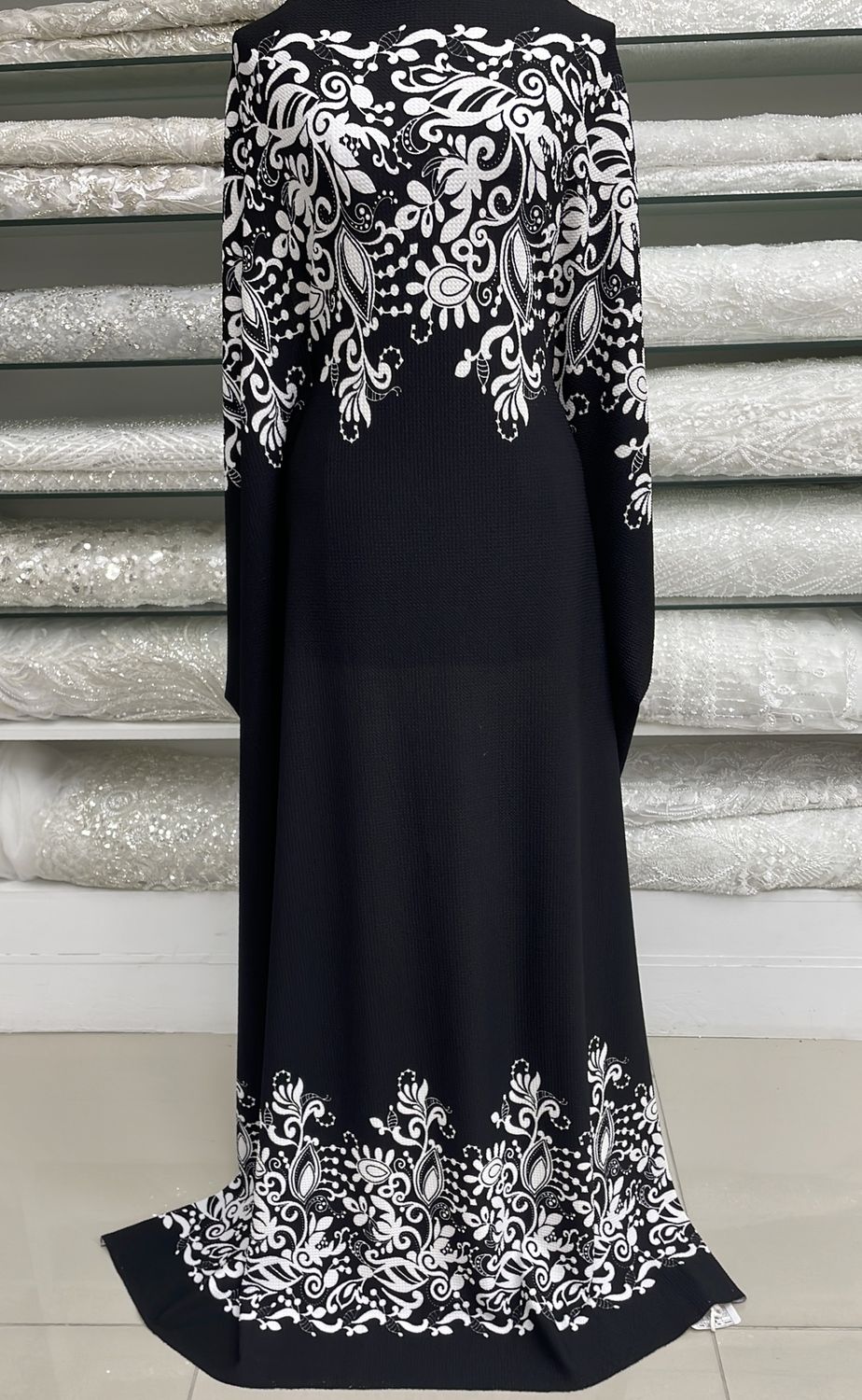 Knit [ 16084 ] Knit Poly Printed/150cm/5g/BLACK per Meter