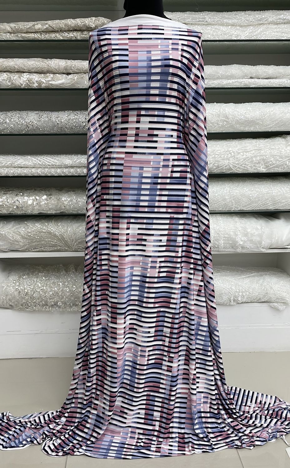 [ 23832 ] Venechia Puff Print Korea-P3272-150-02-Pink per Meter