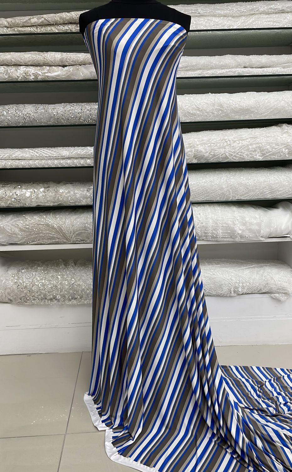 Knit [ KVP-BI-34093-3 ] KnitVenicePrint150-Blue per Meter