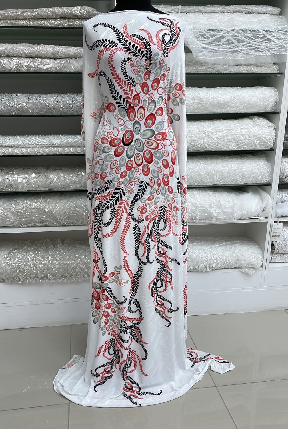 Knit [ KVP-AT-59-5 ] KnitVenitiaPrint150cm-CORAL per Meter