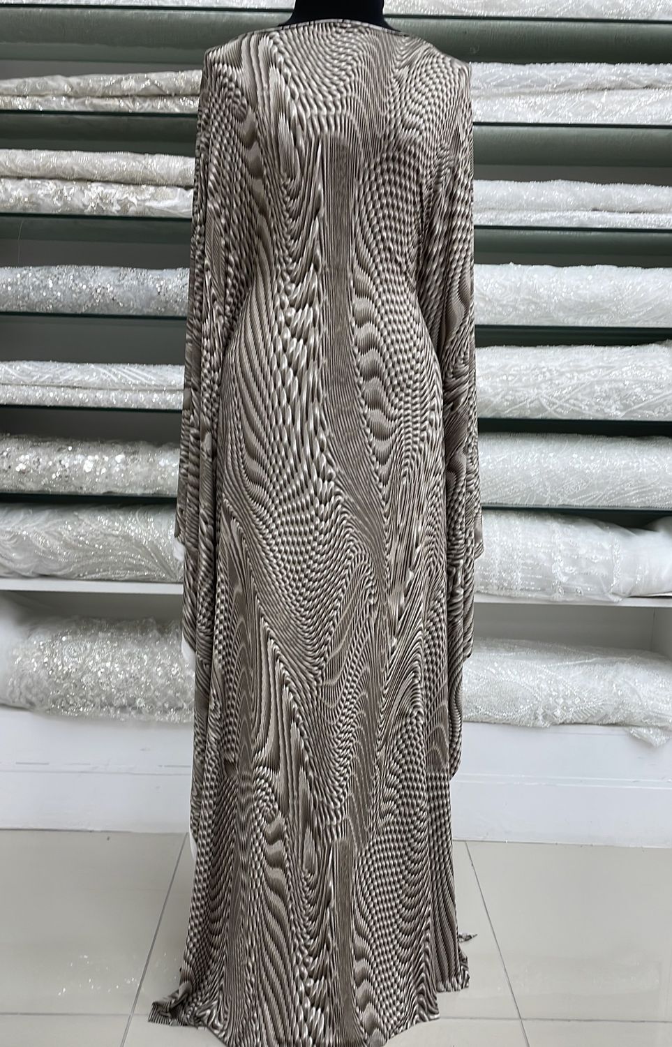 Knit [ KSP-AT-244-1 ] KnitSlinkyPrinted150cm-BROWN per Meter