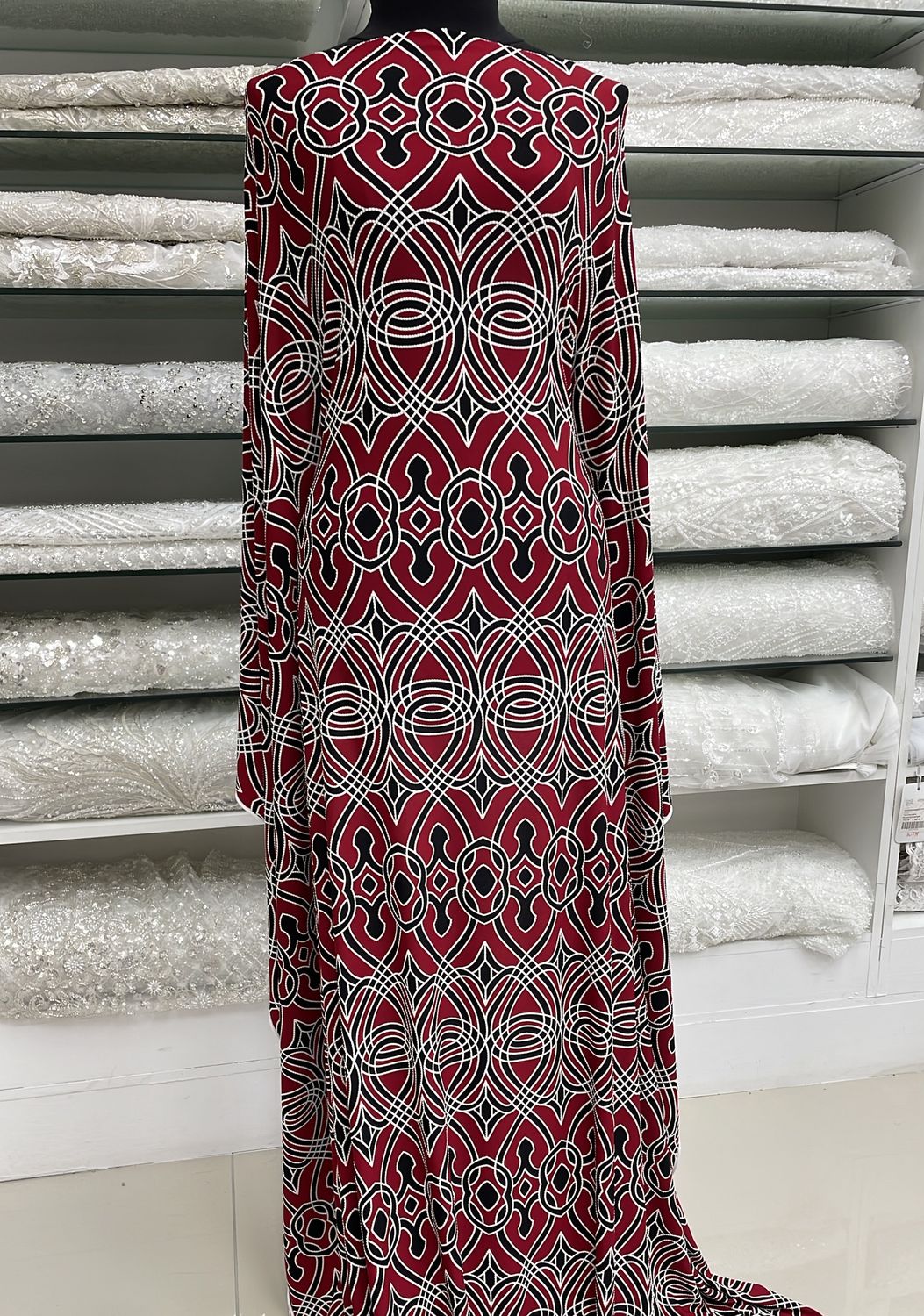 Bon Bon [ 23823 ] Ity BonBon Puff Print Korea-P3275-150-04-Red per Meter