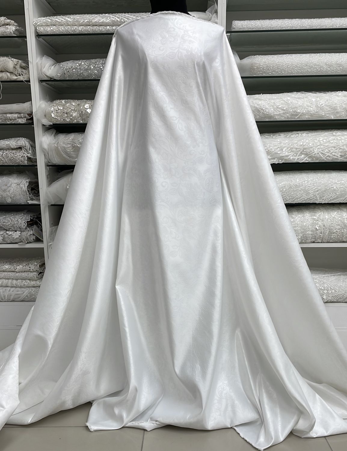 [ 25142 ] Duchess Satin Embossed-150-03-Ivory per Meter