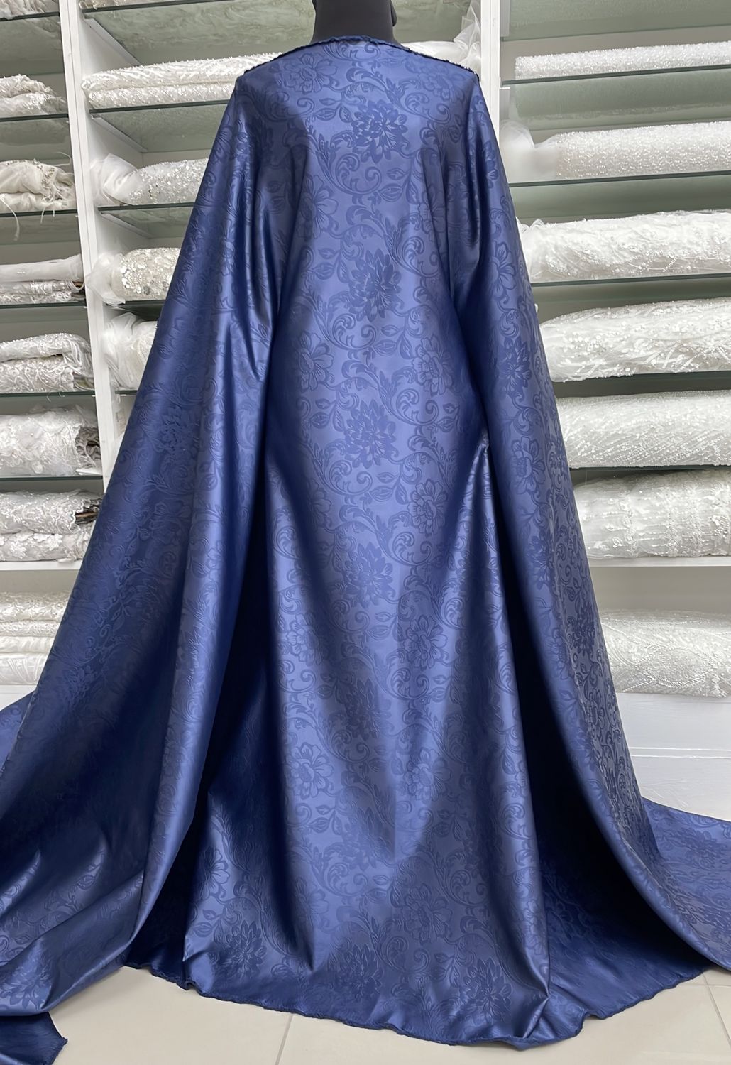 [ 25143 ] Duchess Satin Embossed-150-04-Navy per Meter