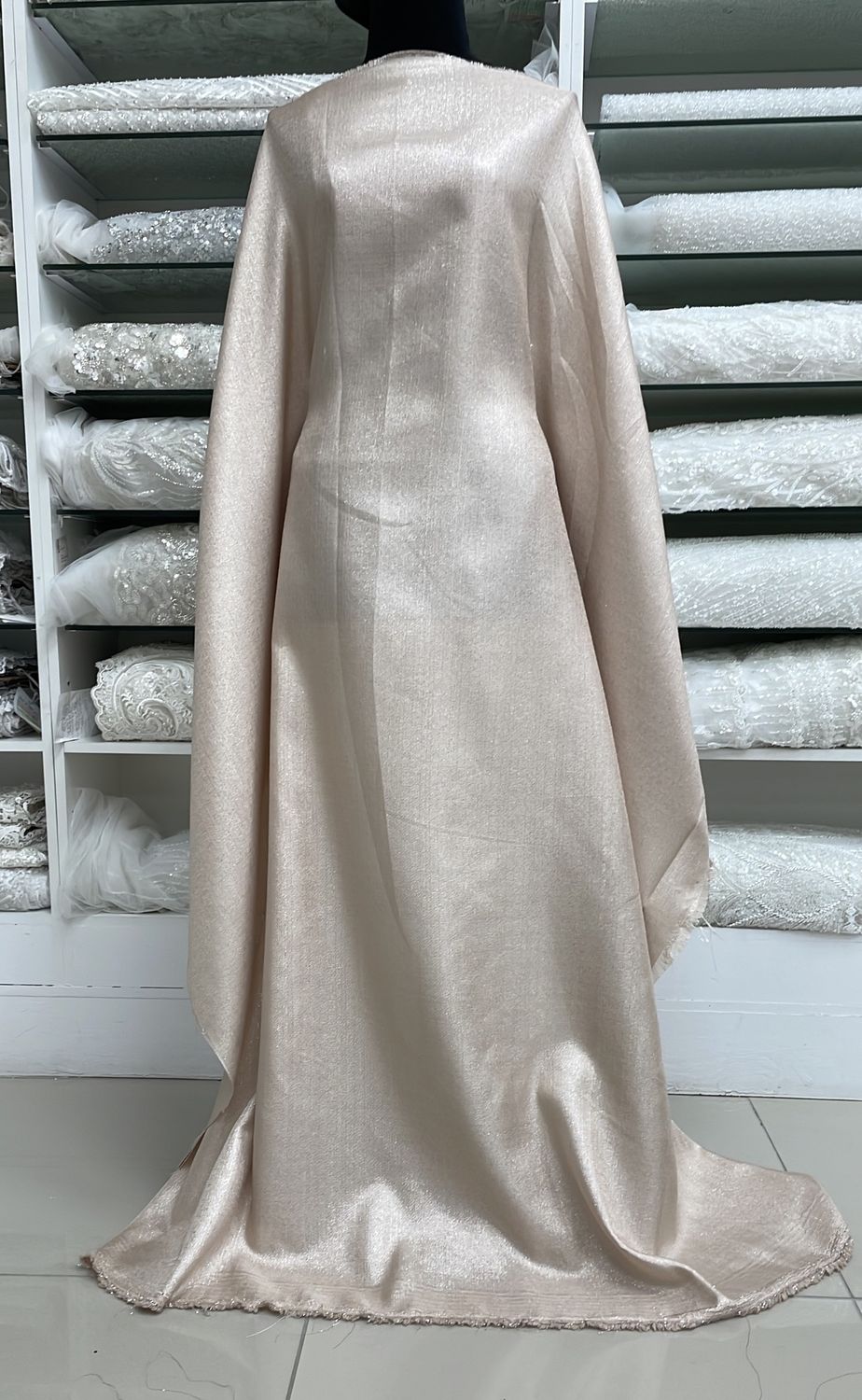 [ 21040 ] Linen Poly Metalic/150/5g/RoseGold per Meter