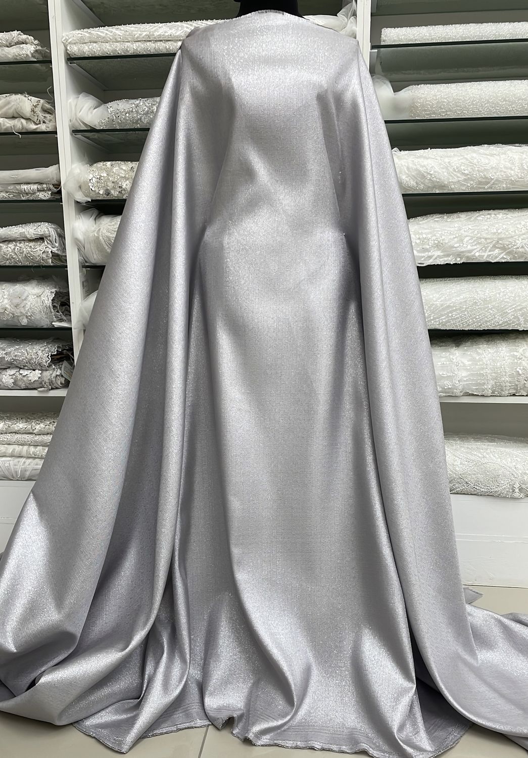 [ 21038 ] Linen Poly Metalic/150/5g/Silver per Meter