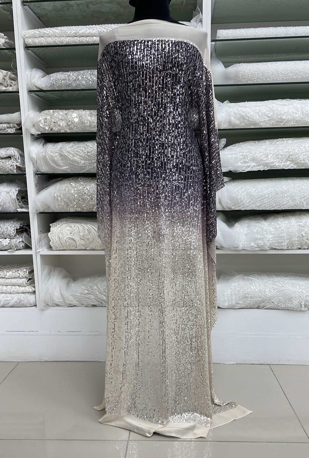 Sequins [ 21052 ] Mesh Ombre Sequin/150/5g/GrapeBeige per Meter