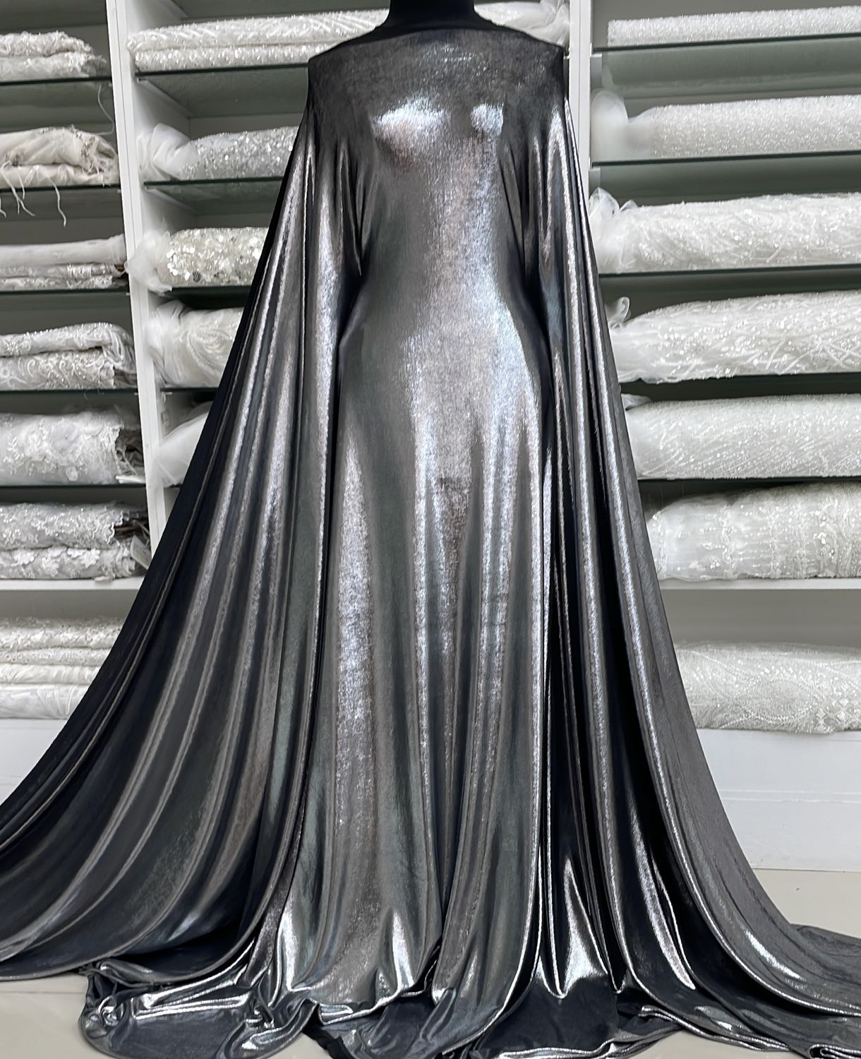 [ 25151 ] Acetate SlinkyFoil Bijou Lurex-150-12-Silver per Meter