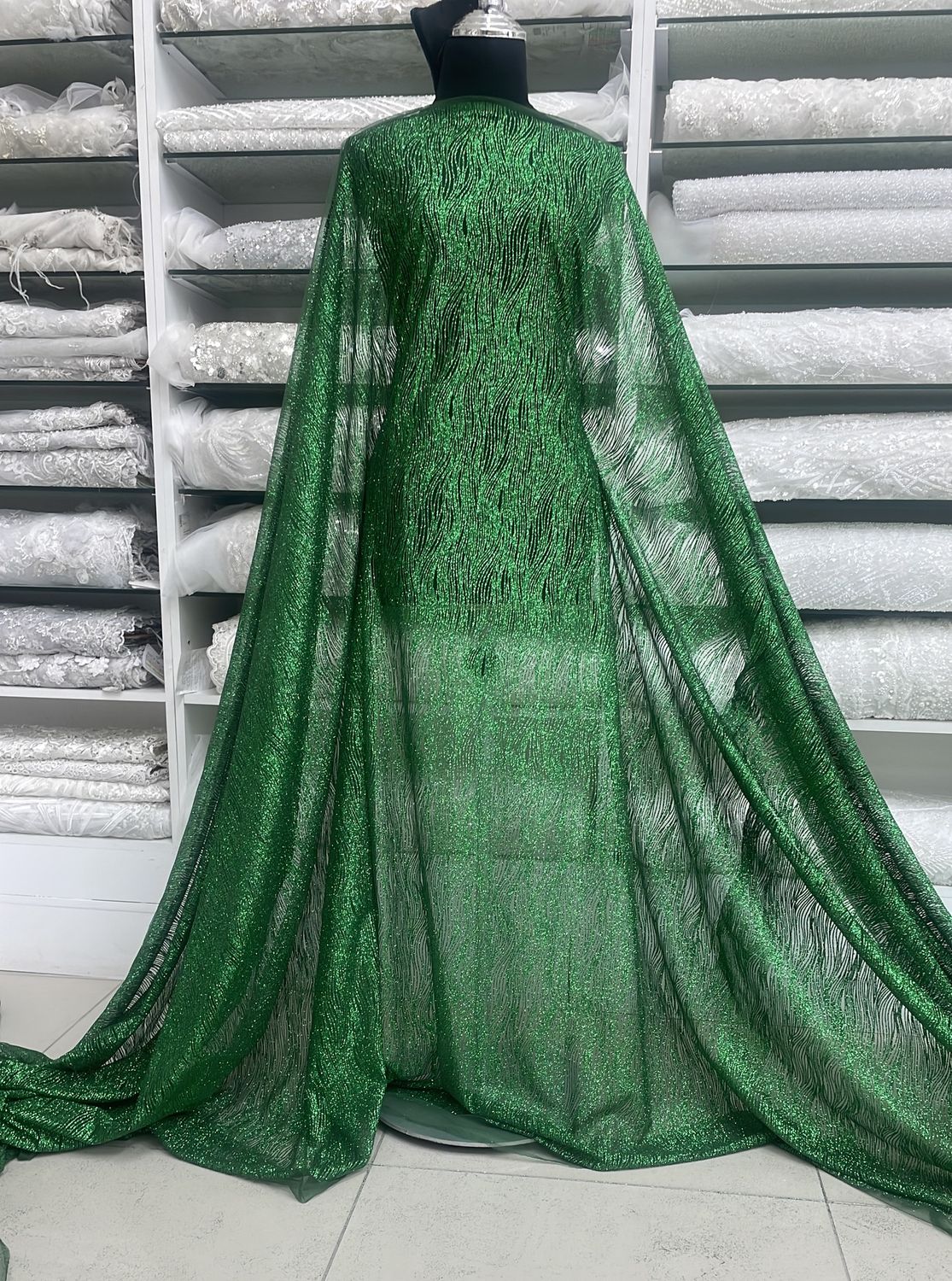 [ 18405 ] Tulle Sugar Glue/150cm/5g/Emerald per Meter