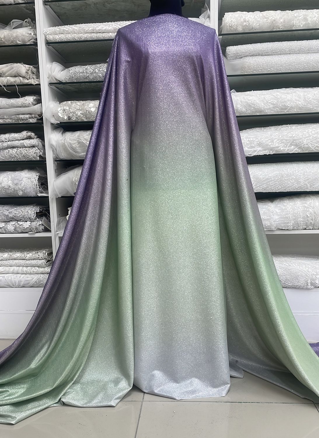 Knit [ 17859 ] Knit Polester Metalic/140cm/5g/Silver/Mint/Purple per Meter