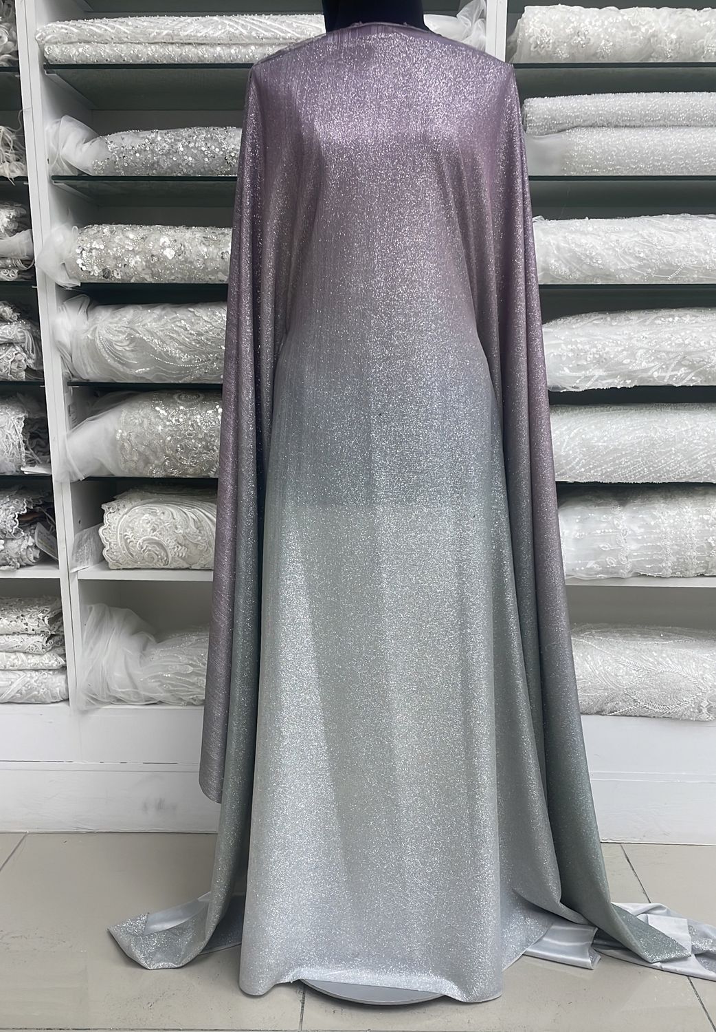 Knit [ 17866 ] Knit Polester Metalic/140cm/5g/Silver/Sage/Pink per Meter