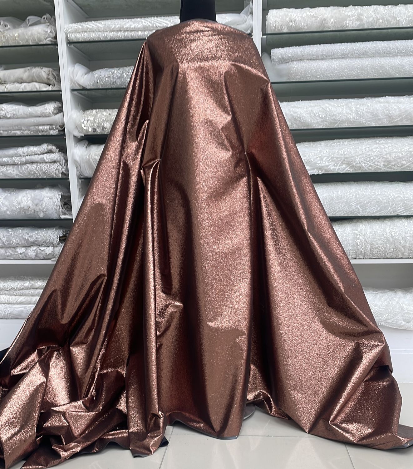 [ 23948 ] Lurex PVC -GZ#1300-135-28-BlackCopper per Meter