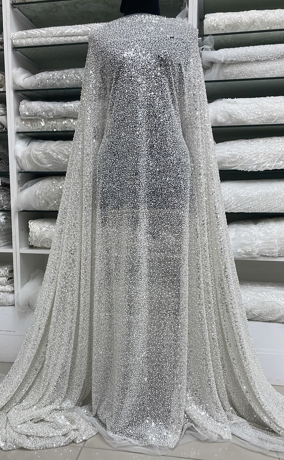 Wedding Dress Fabric Tullle Valentino-per m-137-02-Ivory
