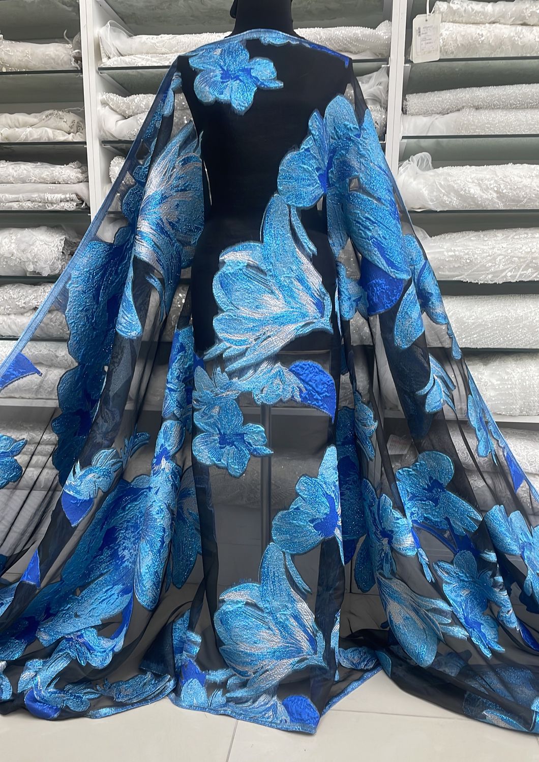 Dress Fabric Jacquard Fabrics-per m-137-04-Blue