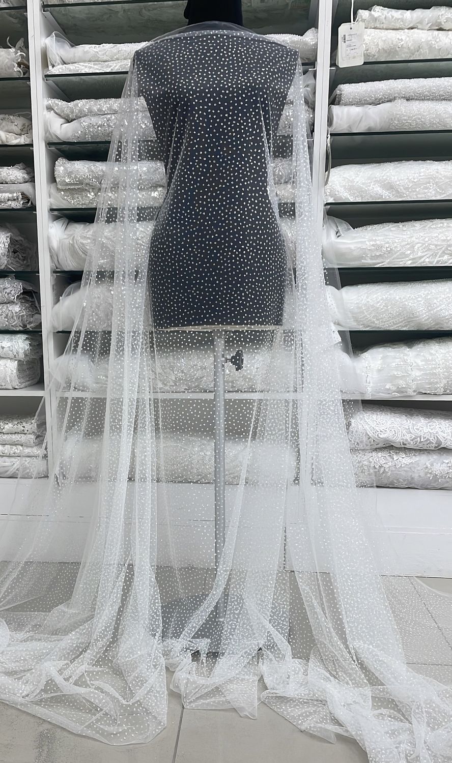 Dress Fabric Sugar Tulle-per m-150-#01-White