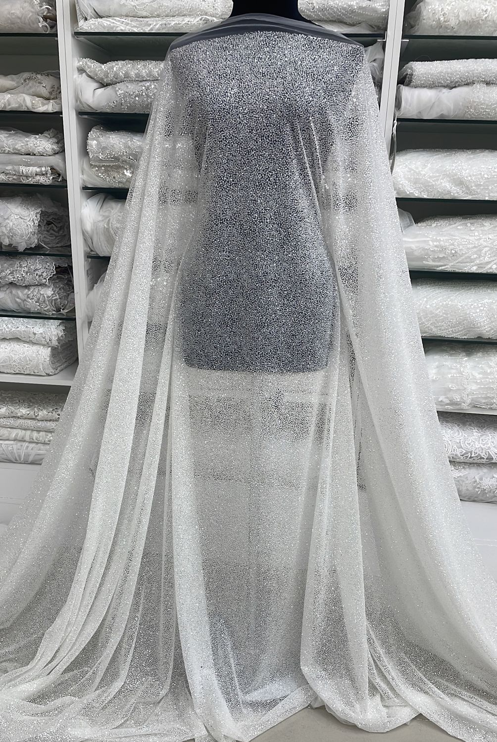Dress Fabric Sugar Tulle-per m-150-001-White