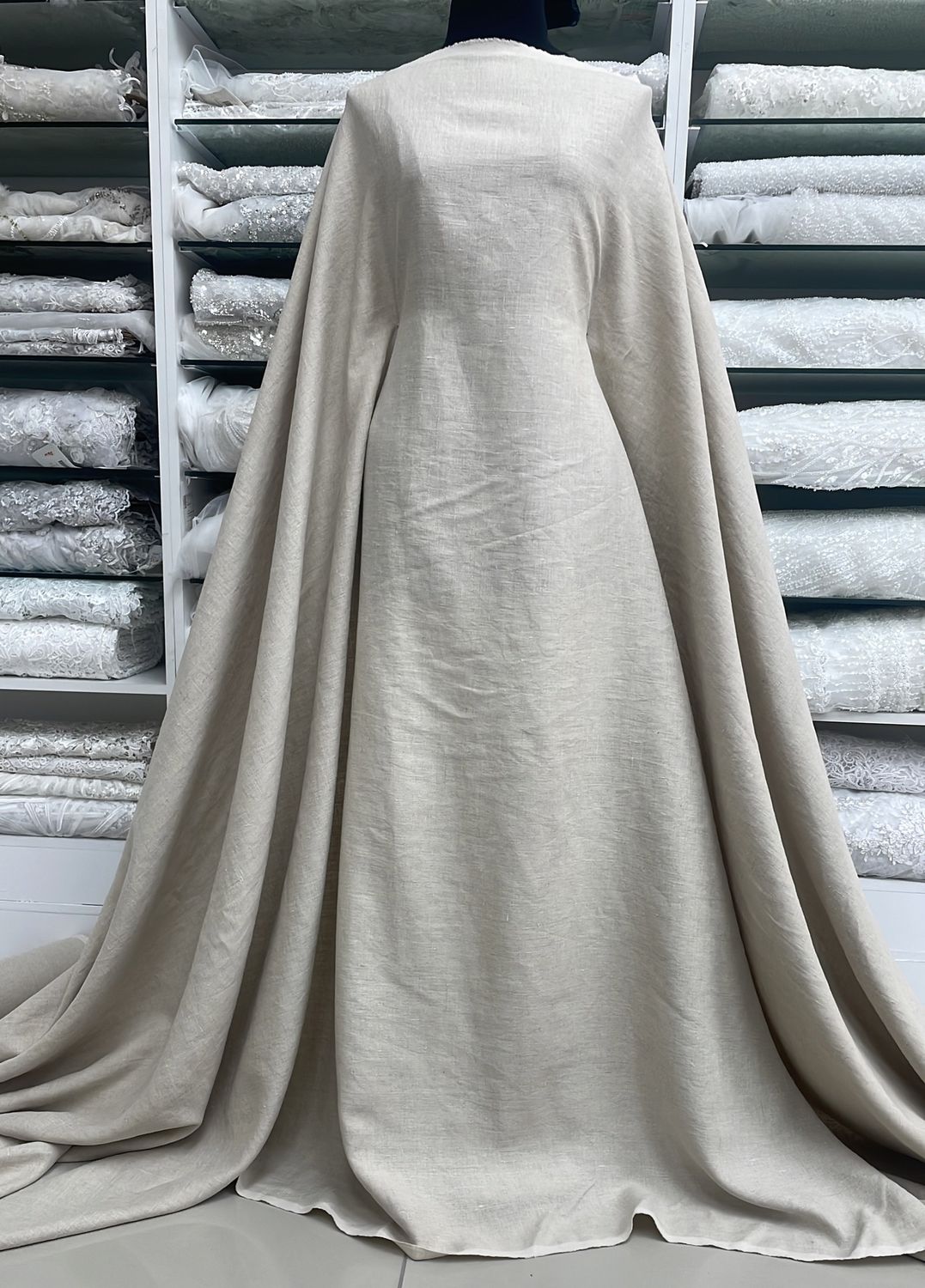 Dress Fabric Linen Pure 100% PreWashed 195g-per m-138-04-Sand