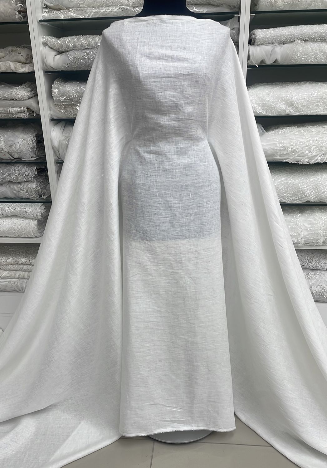 Dress Fabric Linen Pure 100% PreWashed 125g-per m-130-02-Ivory
