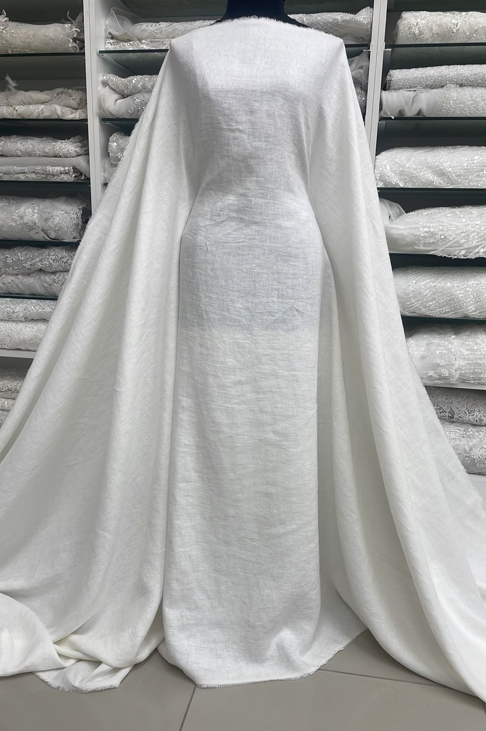 Dress Fabric Linen Pure 100% PreWashed 210g-per m-145-02-Ivory