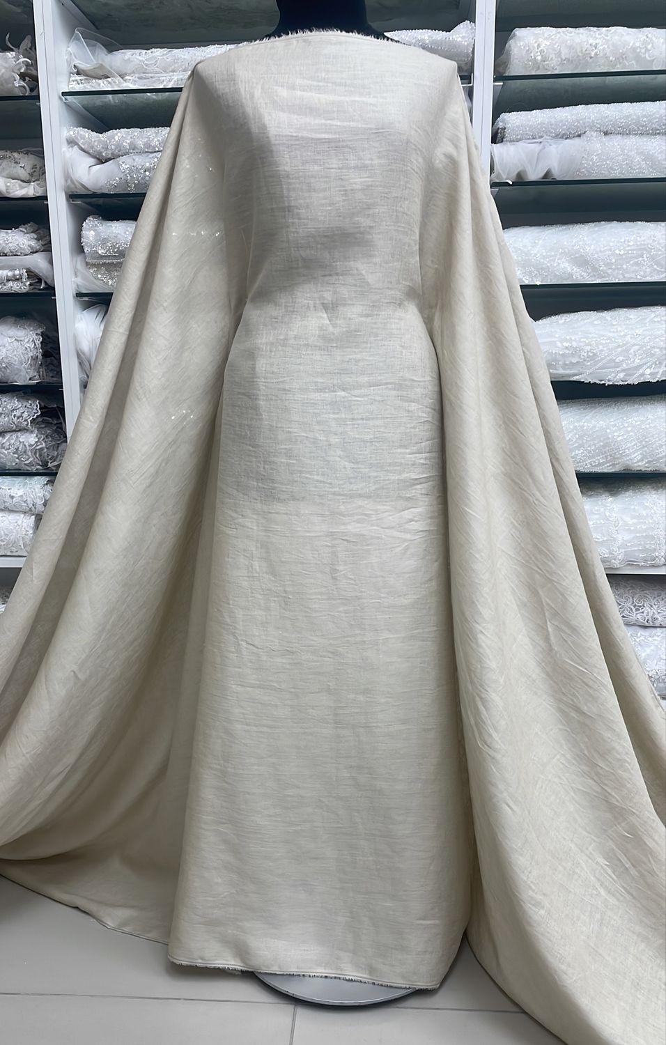 Dress Fabric Linen Pure 100% PreWashed 125g-per m-130-04-Sand