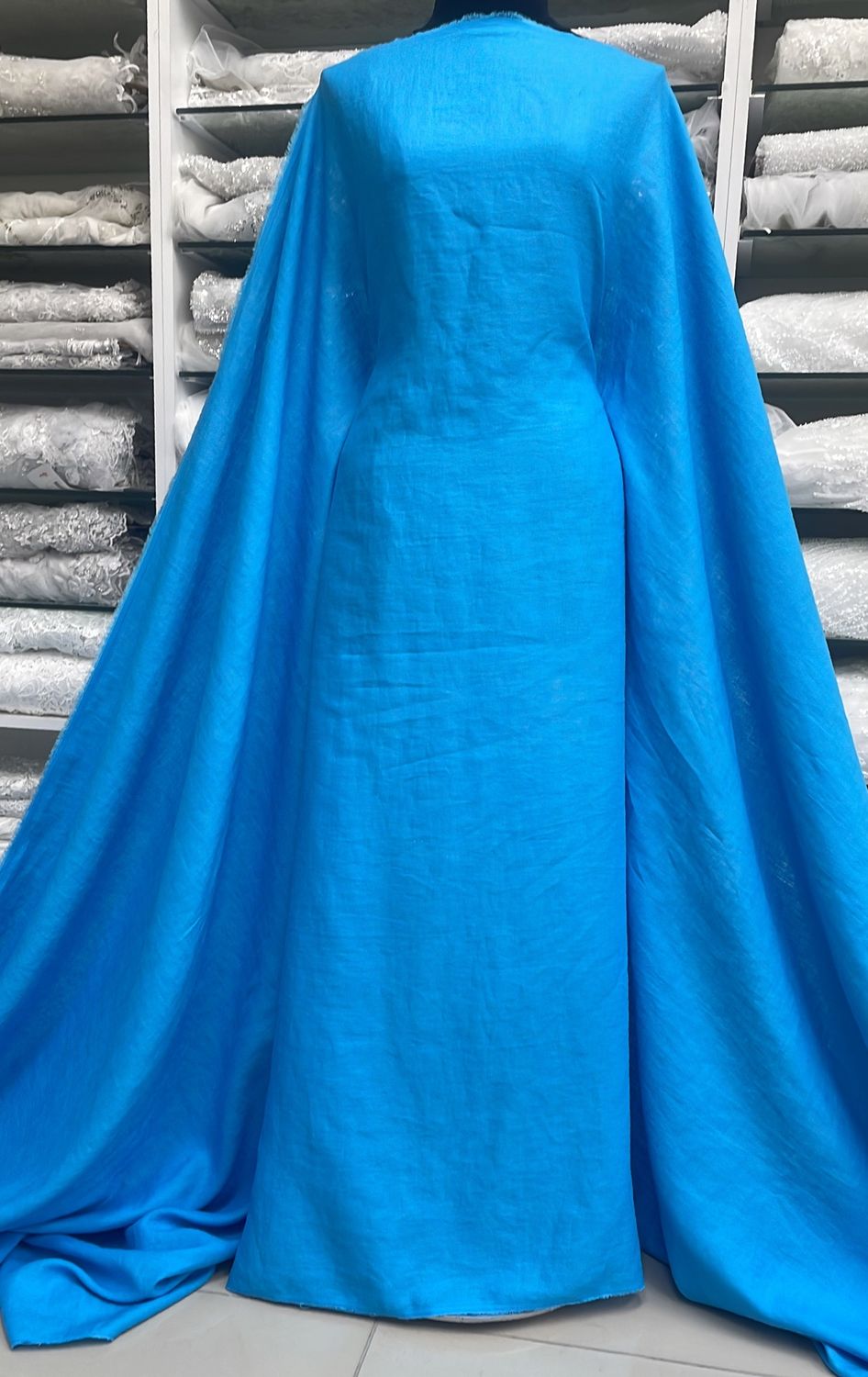 Dress Fabric Linen Pure 100% PreWashed 195g-per m-138-15-Marine Blue
