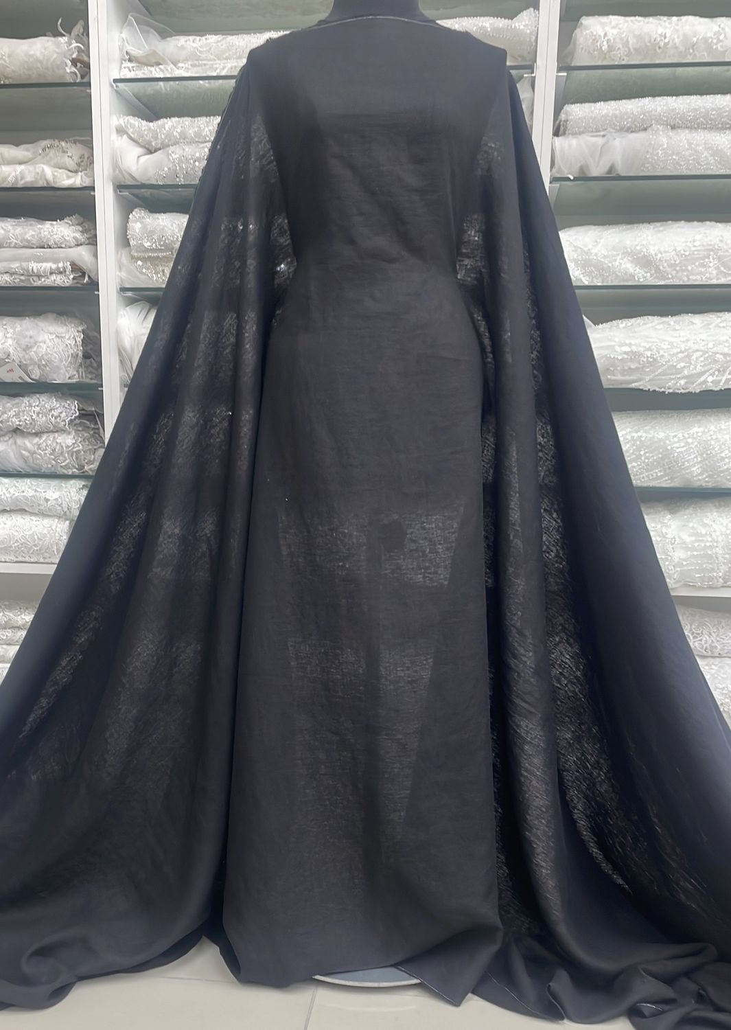 Dress Fabric Linen Pure 100% PreWashed 210g-per m-150-01-Black