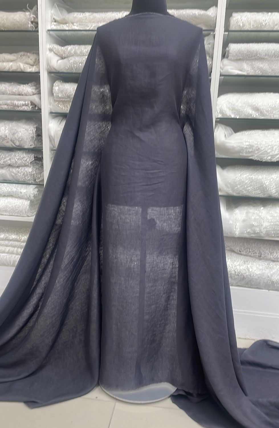 Dress Fabric Linen Pure 100% PreWashed 125g-per m-130-160-Charcoal
