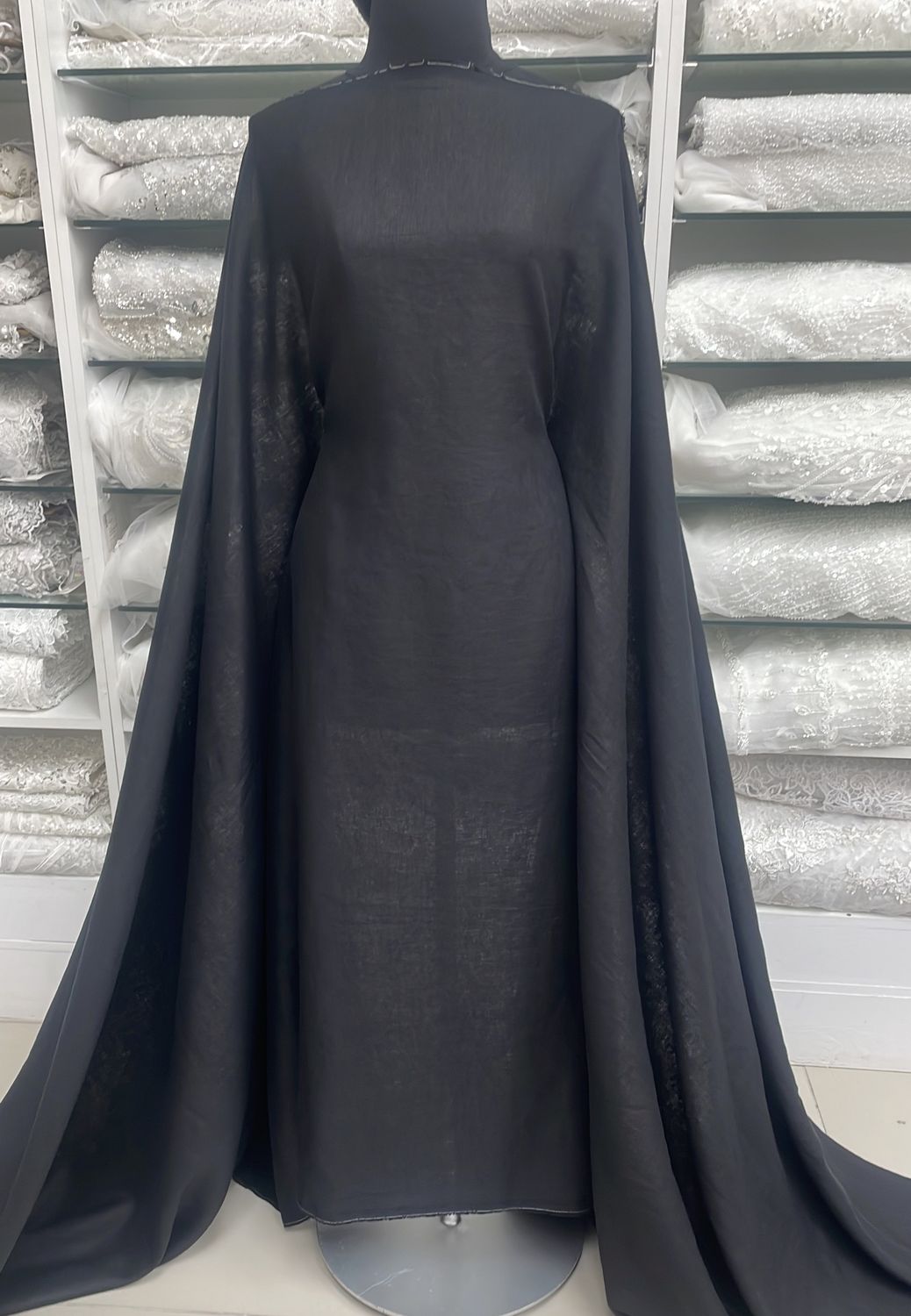 Dress Fabric Linen Pure 100% PreWashed 195g-per m-125-03-Black