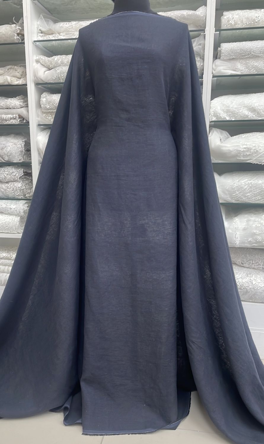 Dress Fabric Linen Pure 100% PreWashed 210g-per m-145-10-Charcoal