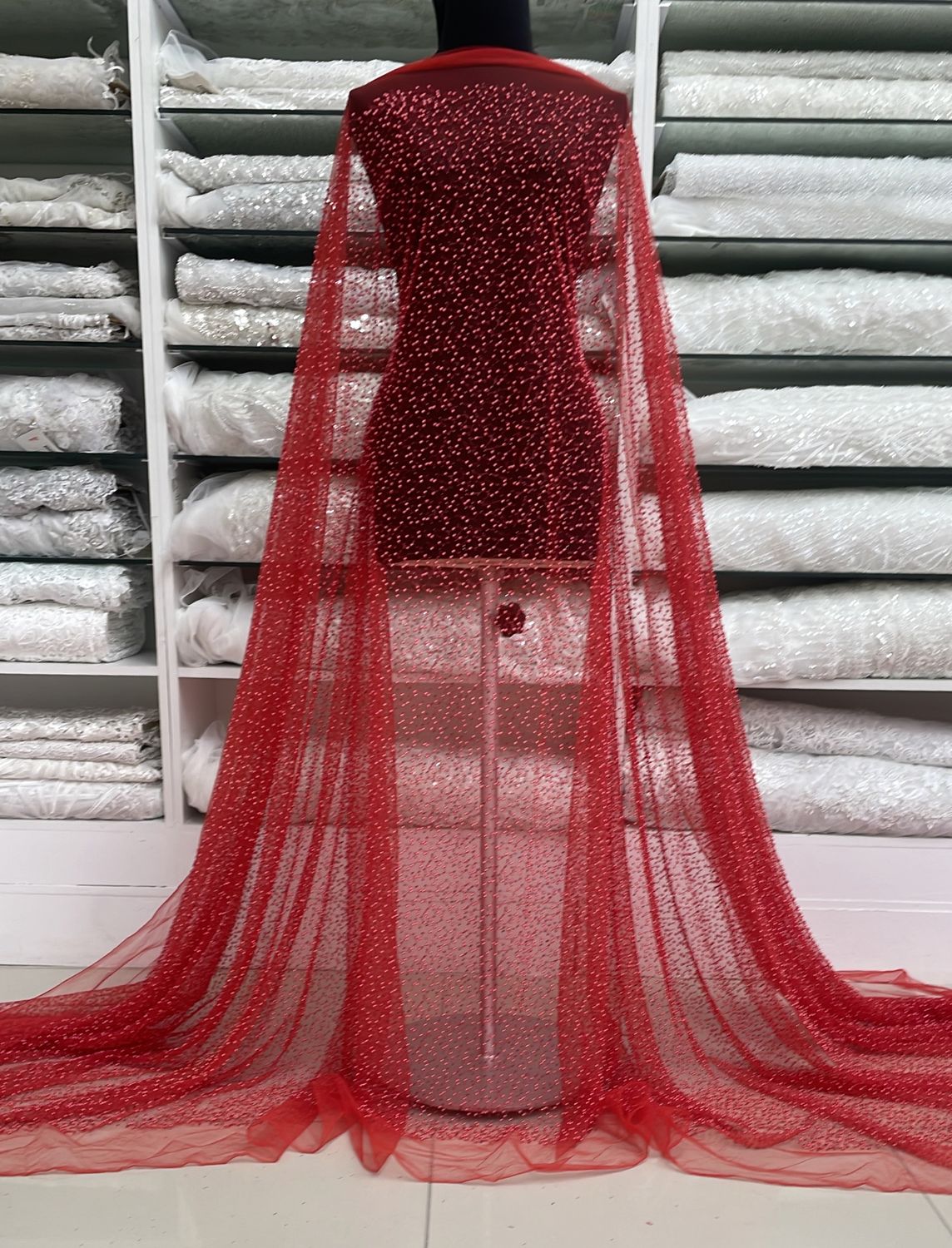 Dress Fabric Tulle Valentino-per m-135-04-Red