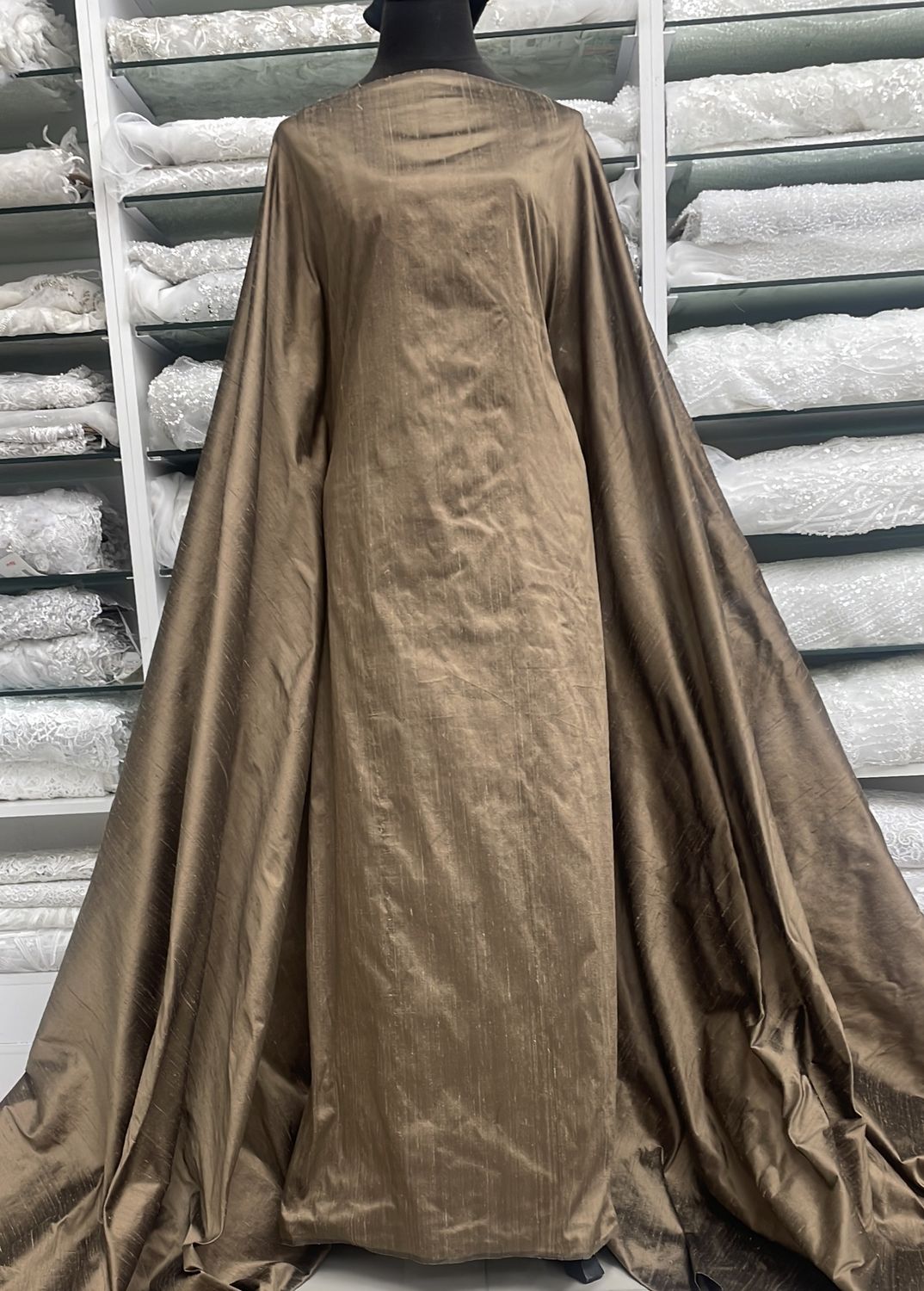 Silk Dupion [ SDI-AI7164-2086 ] Silk Dupion Indian 135 - Brown per Meter