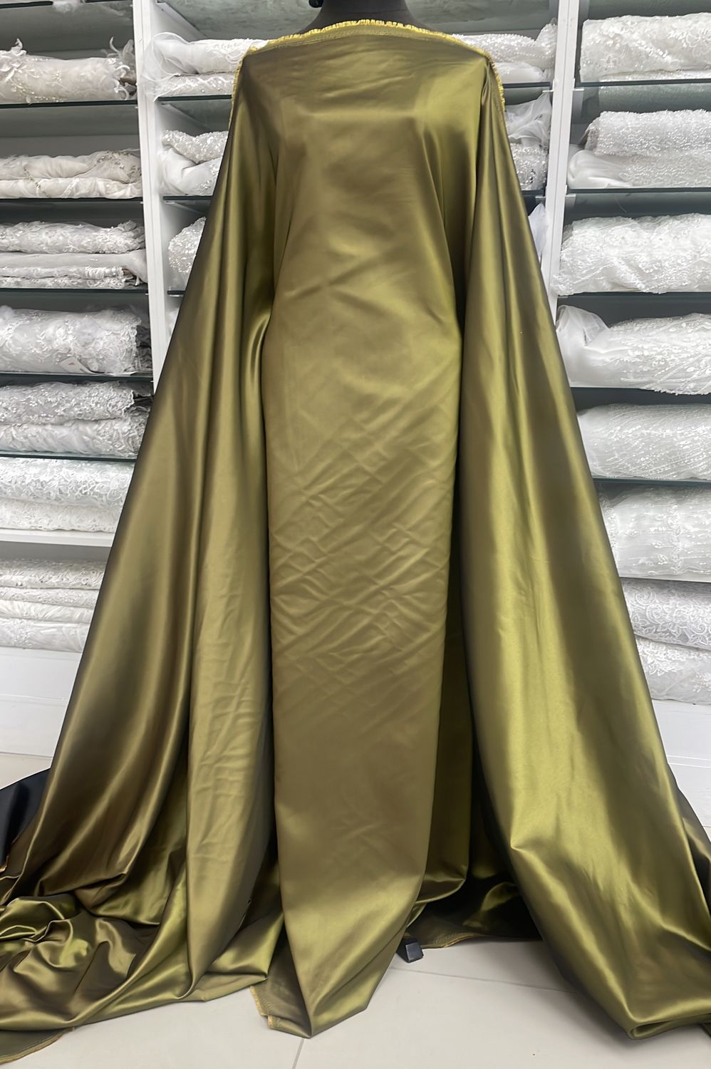 [ TS-ROR-3300-A9 ] Tafetta shot 2 TONE 150CM - Black Gold per Meter
