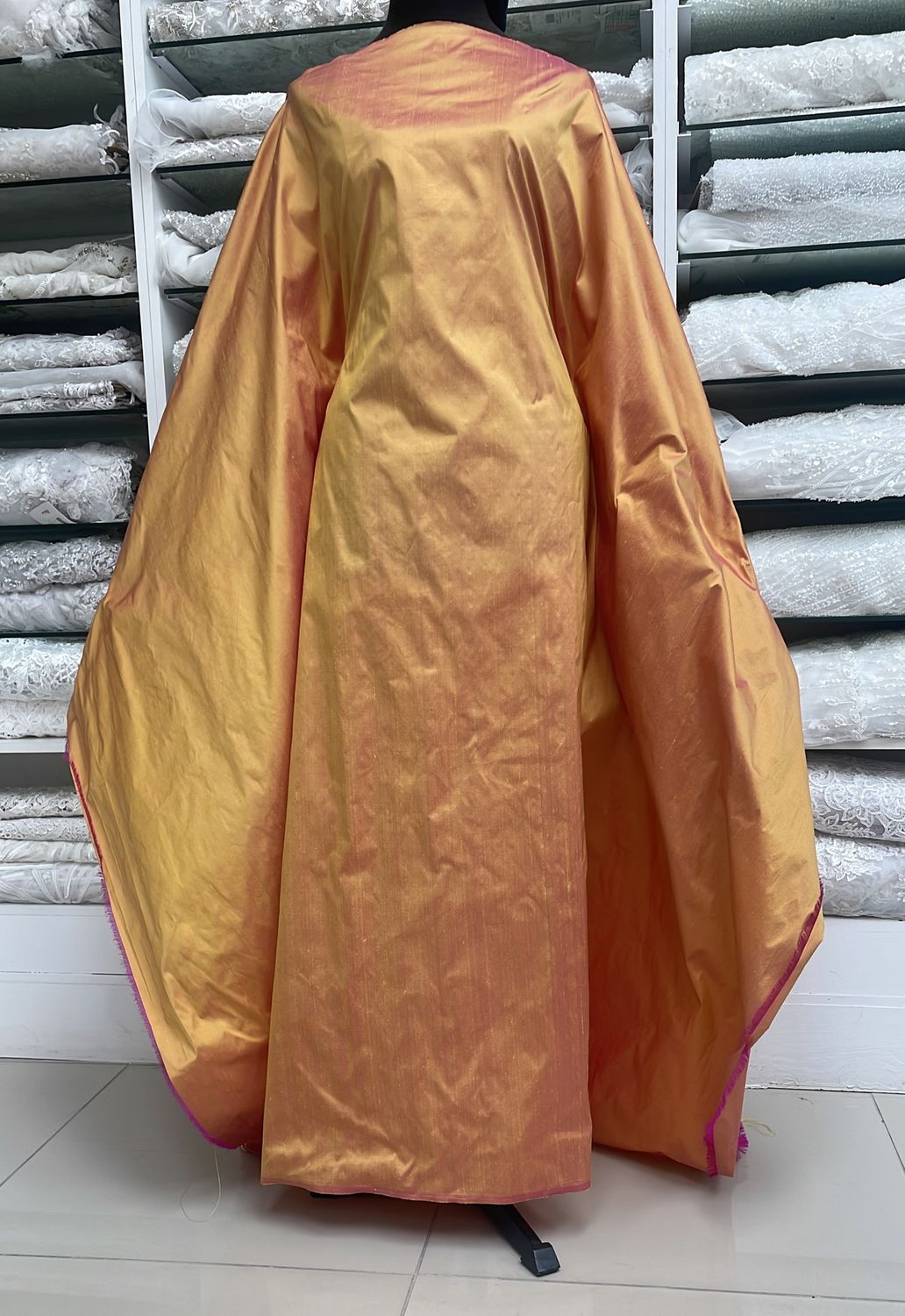 Silk Dupion [ SDC-AI7164-1242 ] Silk Dupion Chinese 137 - Orange Pink per Meter