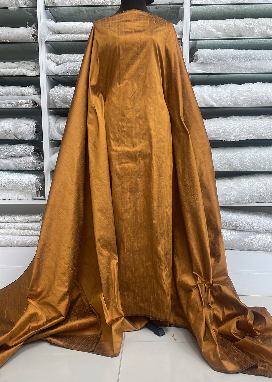 Silk Dupion [ SDI-AI7164-1258 ] Silk Dupion Indian 135 - CopperBlackShot per Meter