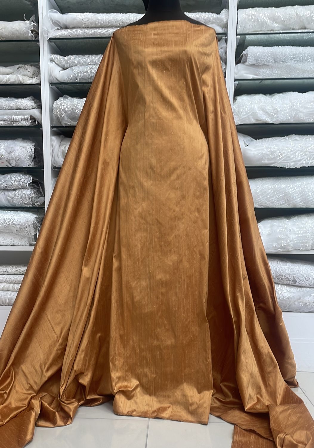 Silk Dupion [ SDIAI7164-2000 ] Silk Dupion Indian - 135W - Mustard per Meter