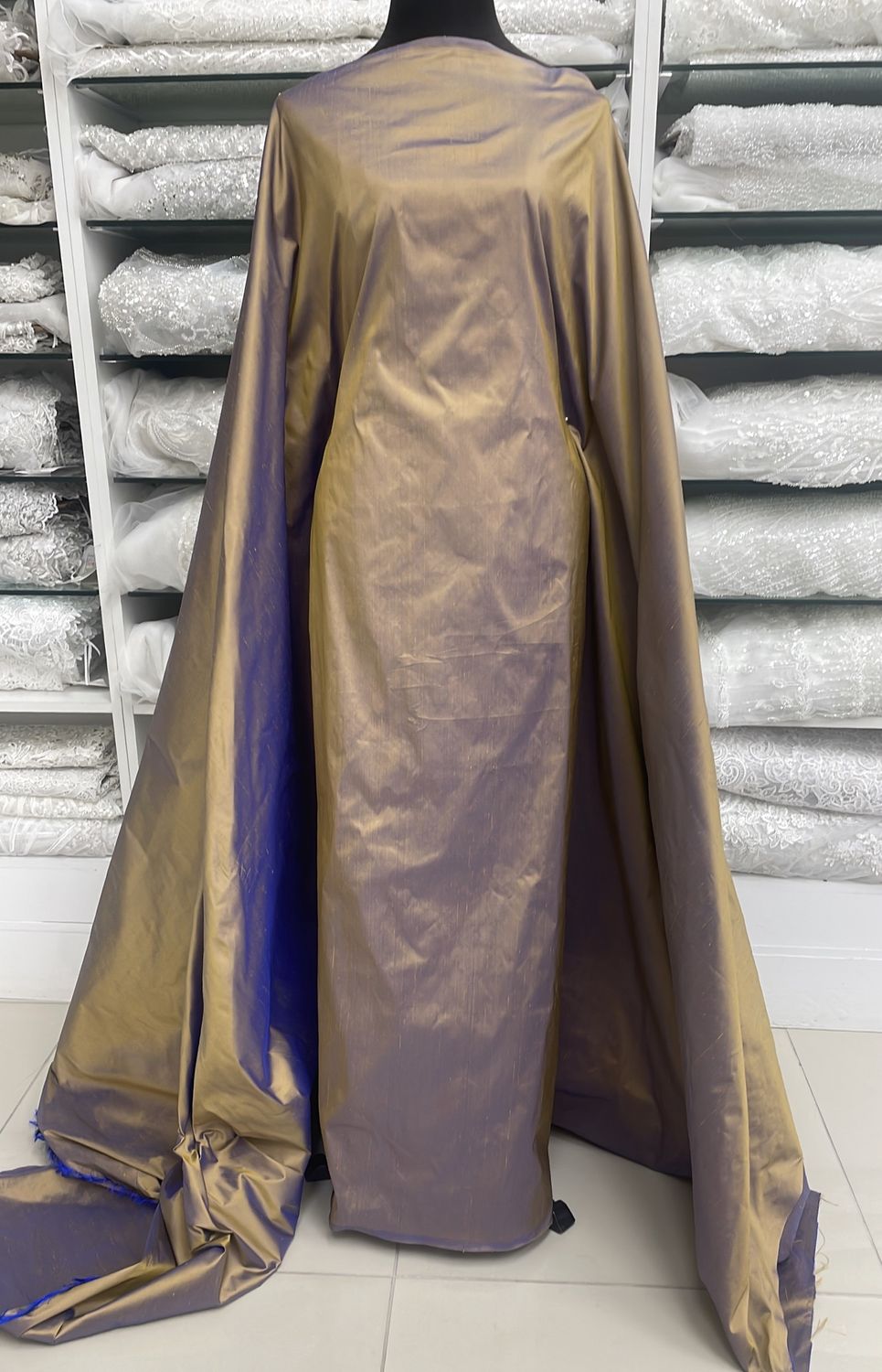 Silk Dupion [ SDC-AI7164-RG ] Silk Dupion Chinese - 135W - Royal/Gold per Meter