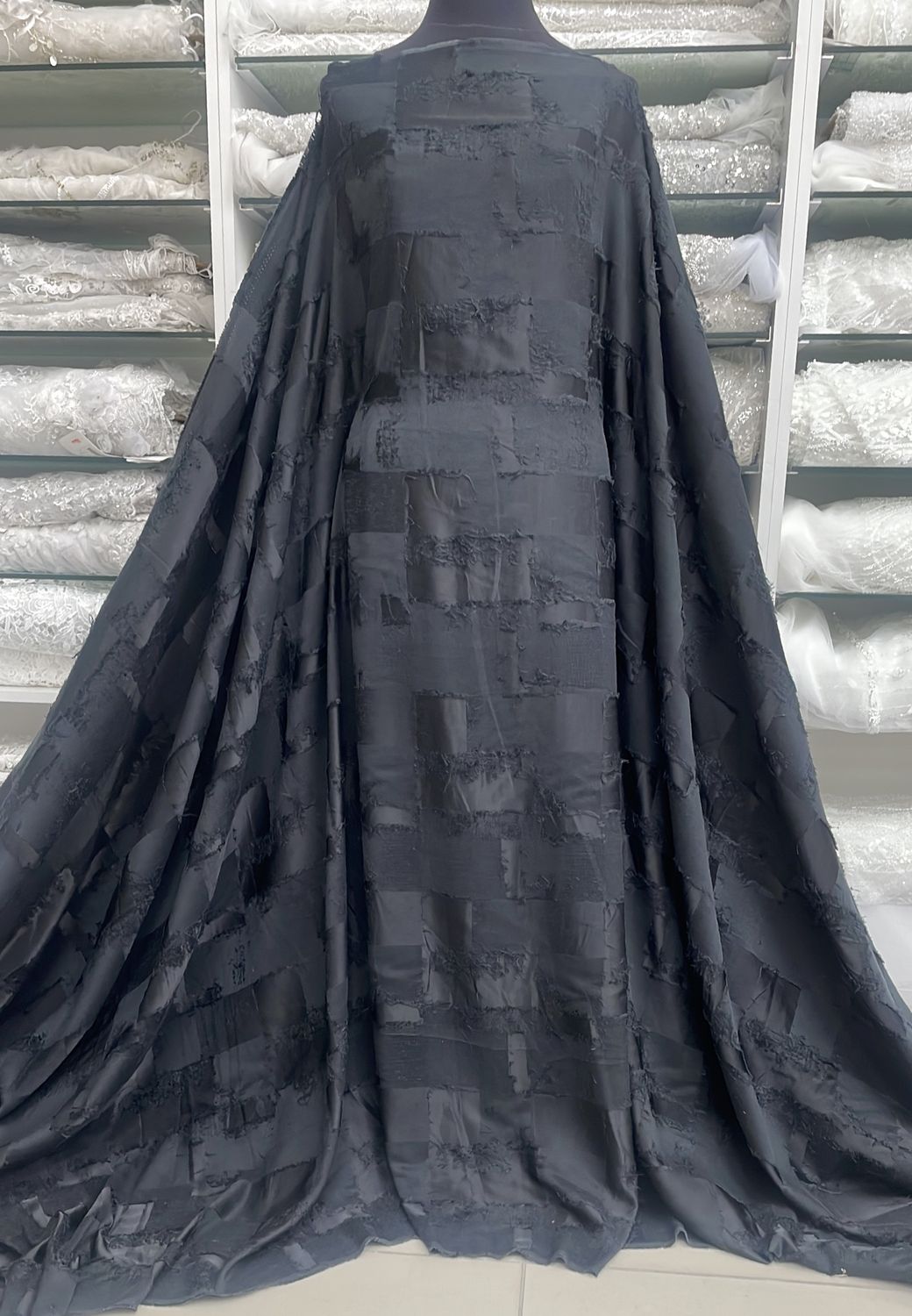 Dress Fabric Tencel Rayon Burnout-per m-150-99-Black