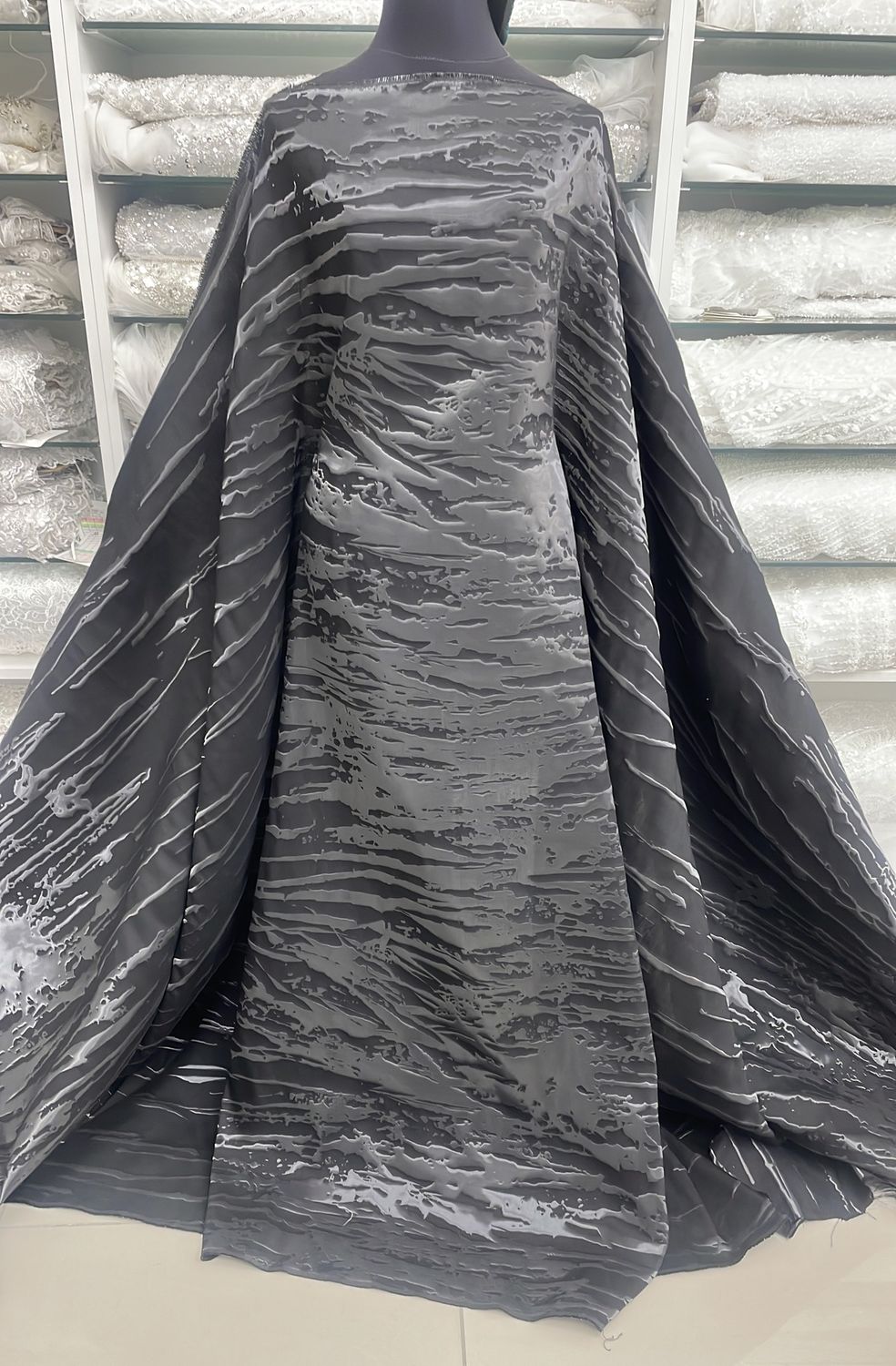 Dress Fabric Jacquard-per m-150-99-Black