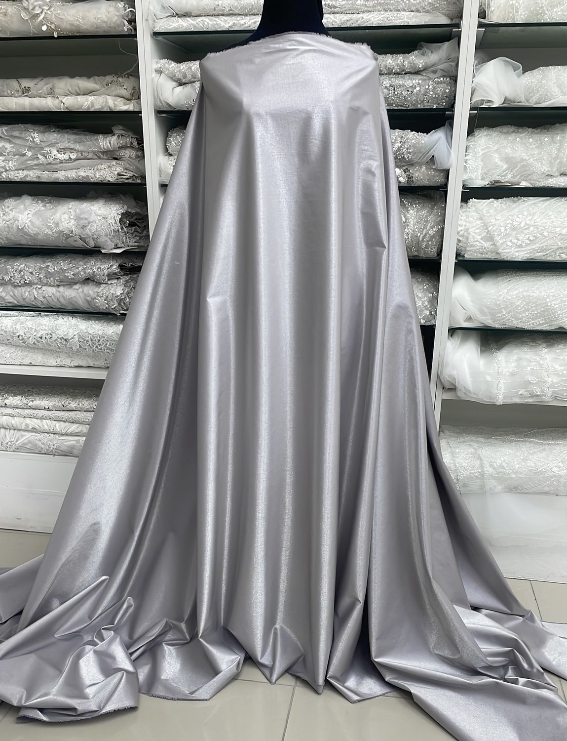 Dress Fabric Cotton Metallic 70% Cotton 25% Nylon 5% Spandex-per m-145-1,144.00-Lilac Silver
