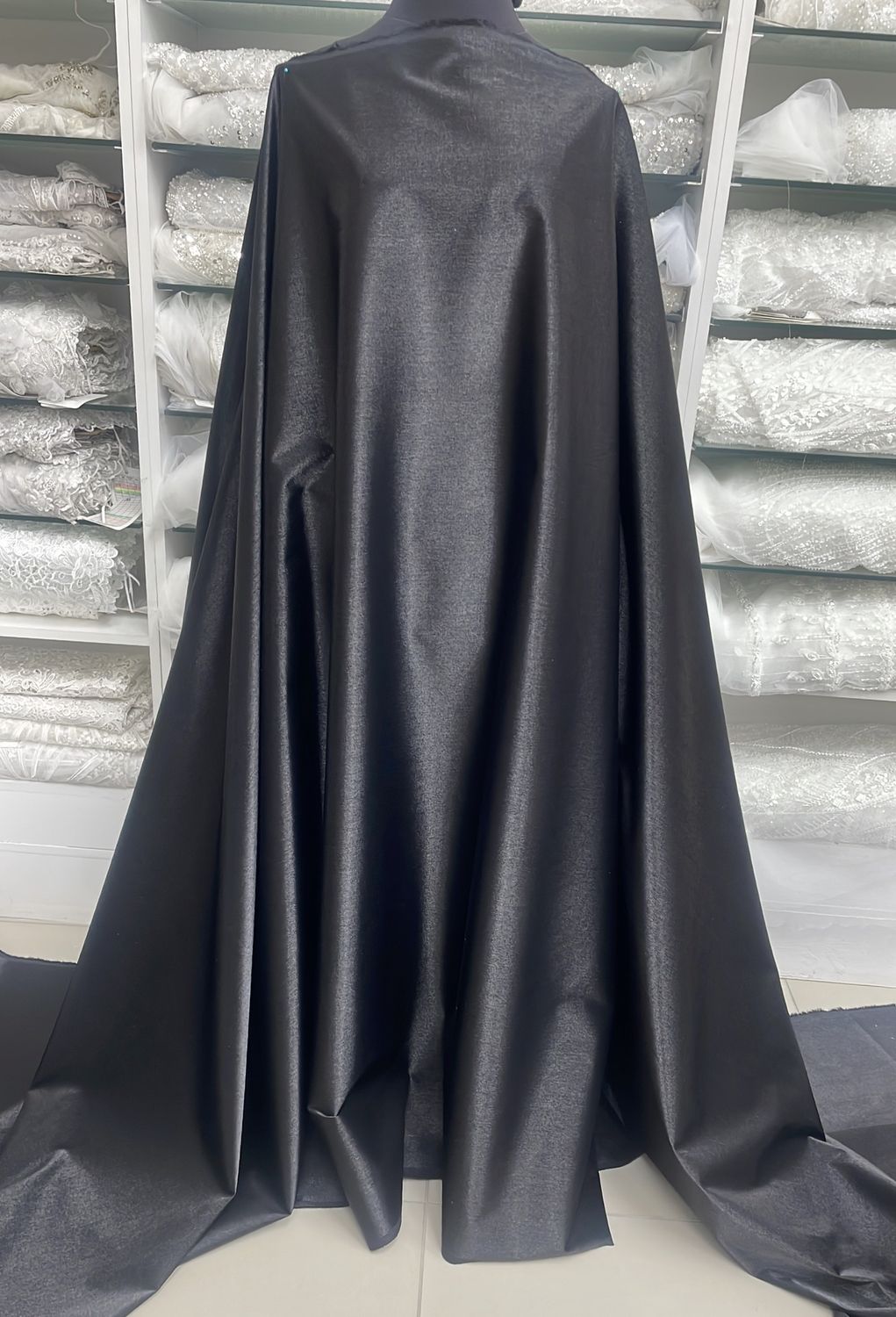 Dress Fabric Cotton Metallic 70% Cotton 25% Nylon 5% Spandex-per m-145-Black-Black Silver