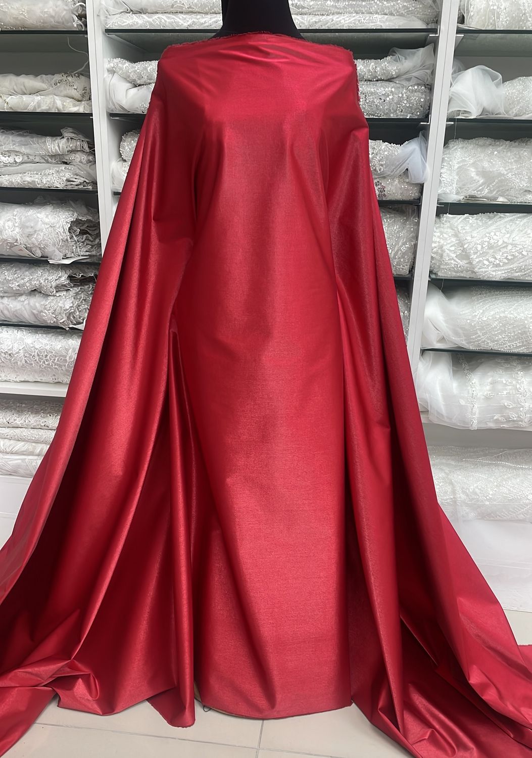 Dress Fabric Cotton Metallic 70% Cotton 25% Nylon 5% Spandex-per m-145-1,147.00-Red Silver