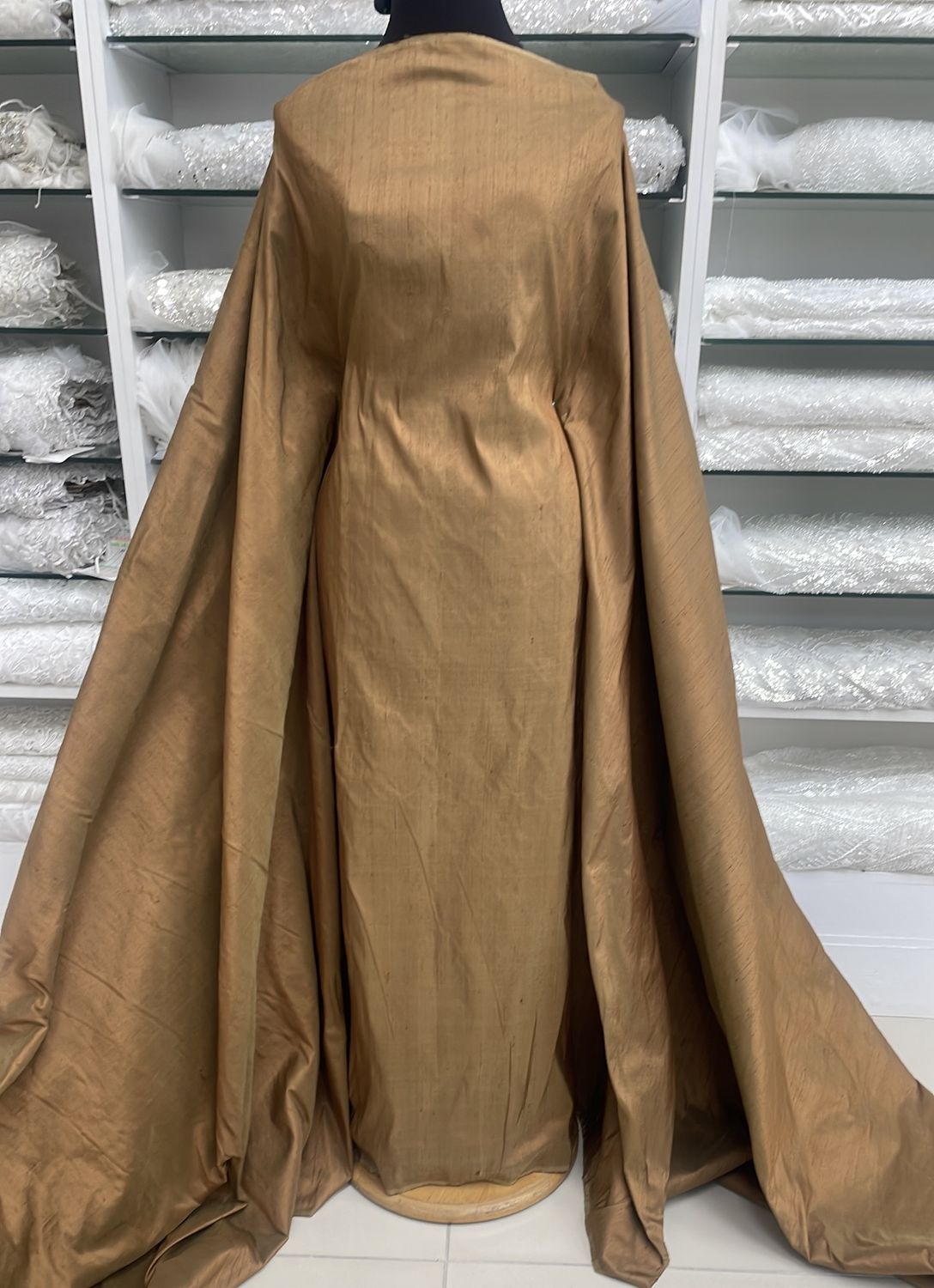 Silk Dupion [ SDI-PR-1974 ] Silk Dupion Indian 135 Bronze per Meter