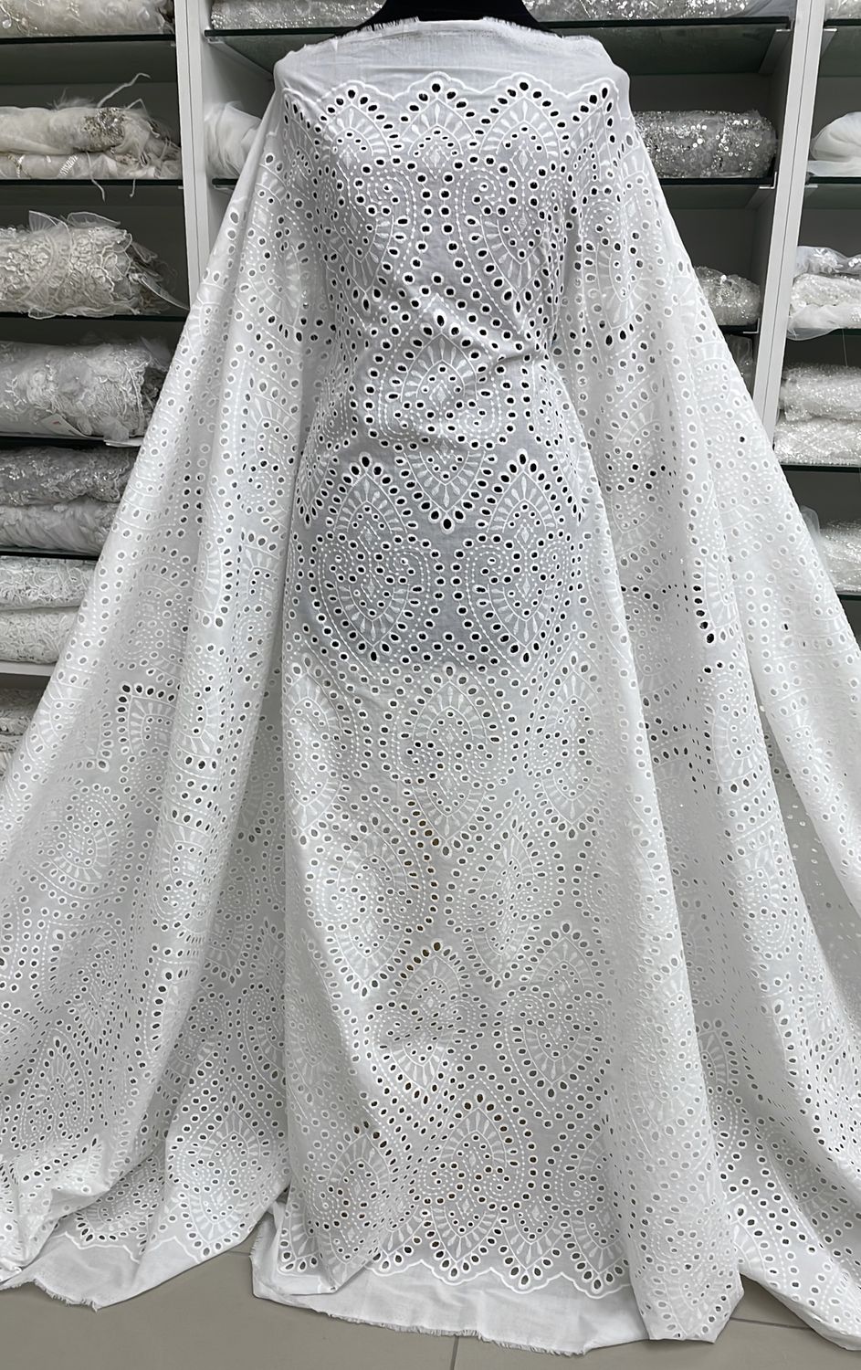Embroidery Anglaise Cotton Voille-per m-150-01-White