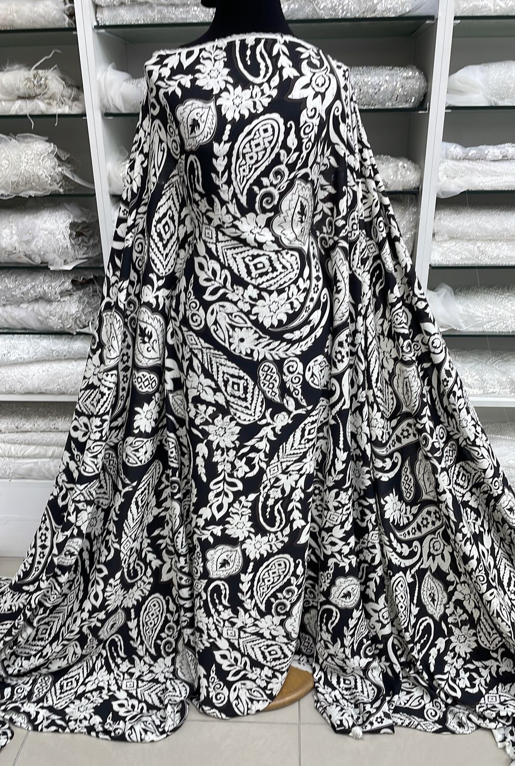 Rayon Challis Print-per m-150-93-Brown &amp; Creme