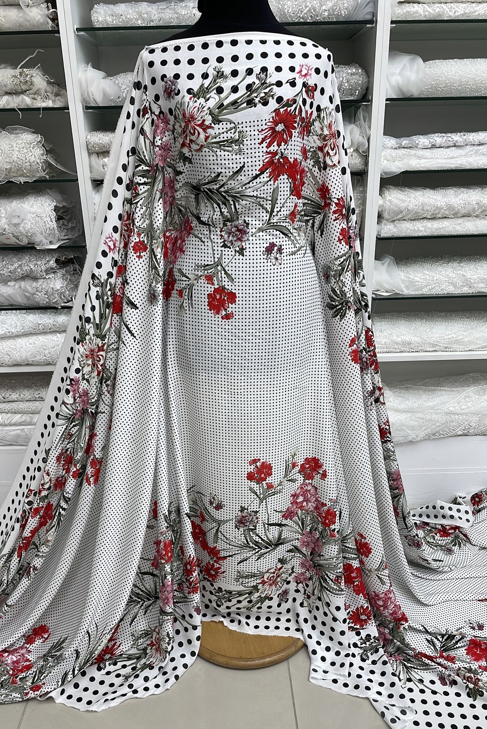[ 21128 ] Rayon Printed/150/5g/Cream per Meter