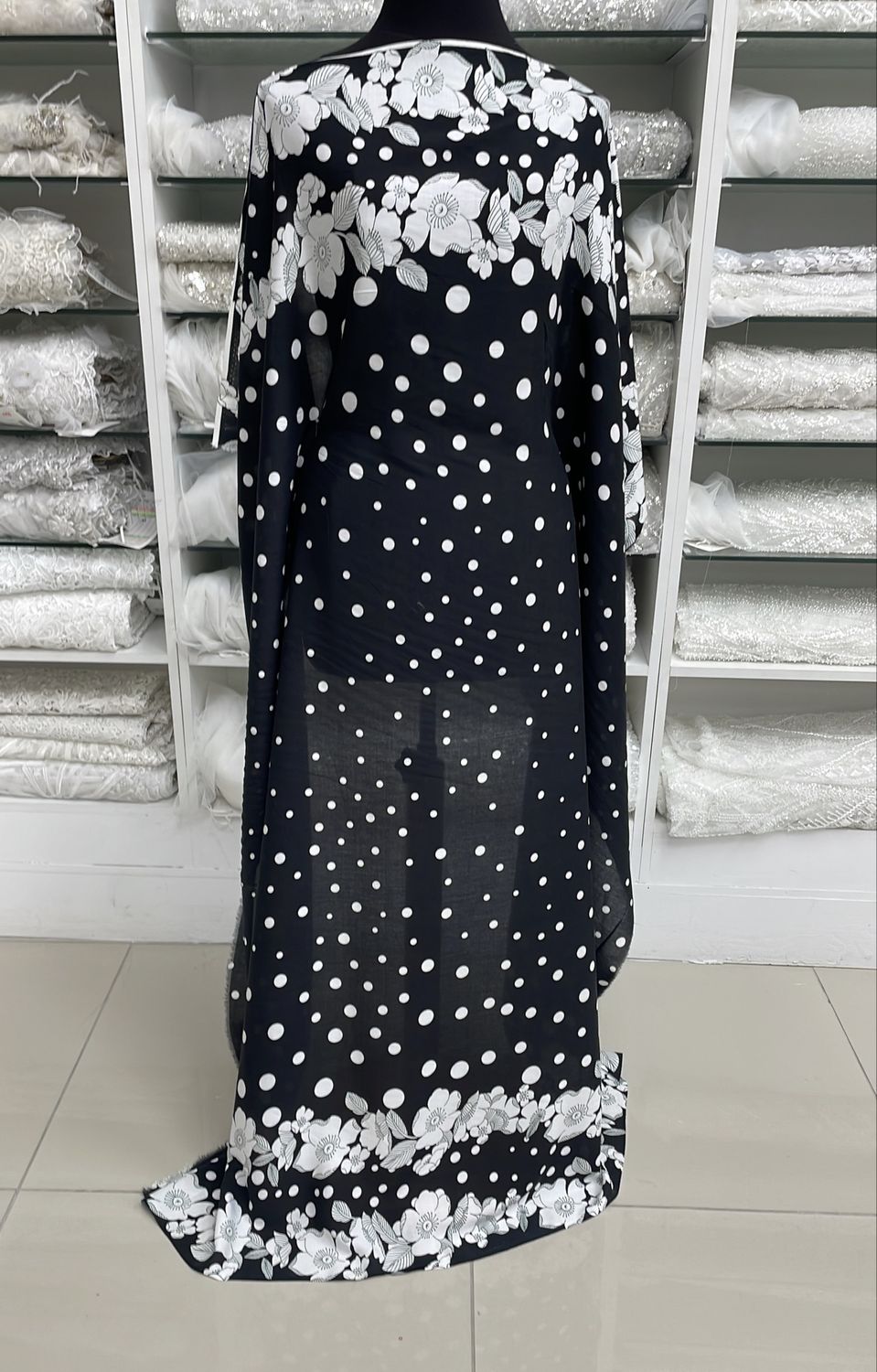 [ 21032 ] Crepe De Chine Plain Dyed/150/5g/Black per Meter